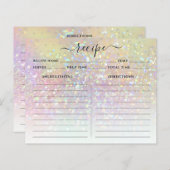 Moderne holografische pasta Glitter Recipe Kaarten (Voorkant / Achterkant)