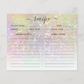 Moderne holografische pasta Glitter Recipe Kaarten (Voorkant)