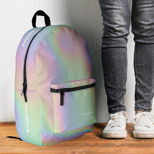Moderne Holografische Pastelkleurige Stijlvolle  Bedrukte Rugzak