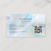 Moderne holografische QR-code make-up schoonheidss Visitekaartje (Achterkant)
