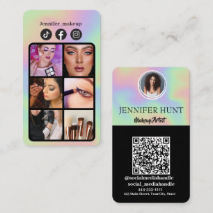 Moderne Holografische QR-code sociale media Visitekaartje
