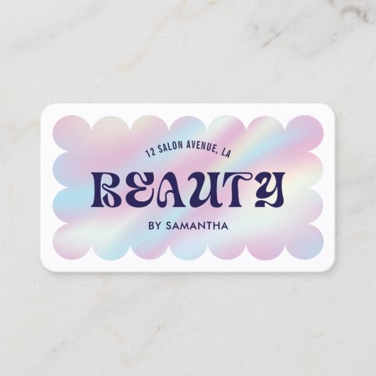 Moderne Holografische QR Code wimpers schoonheidss Visitekaartje (Voorkant)