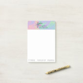 Moderne holografische regenboogpastel Post-it® not Notes (Op bureau)