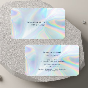 Moderne holografische schoonheidsspecialist Makeup Visitekaartje