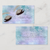 Moderne holografische Silver Glitter Faux Lashes Visitekaartje (Voorkant / Achterkant)