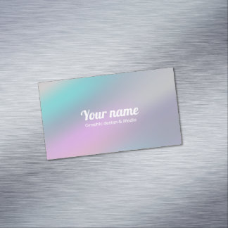 Moderne holografische stijl regenboog aanpassen magnetisch visitekaartje