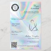 Moderne Holografische Yoga Instructeur Studio Less Flyer (Achterkant)
