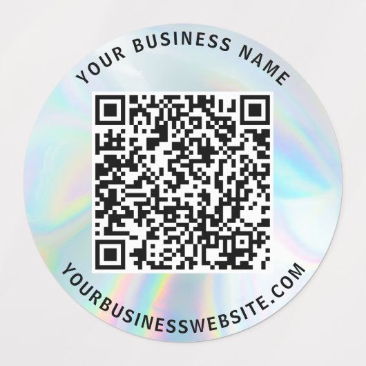 Moderne Holographic Business CR Code en website Labels (Design 1)