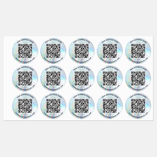 Moderne Holographic Business CR Code en website Labels (Vel)