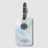 Moderne Holographic Business Logo en website Bagagelabel (Voorkant (verticaal))