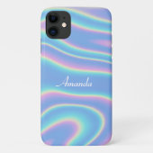 Moderne Holographic Iridescent Personalized Name Case-Mate iPhone Case (Achterkant)