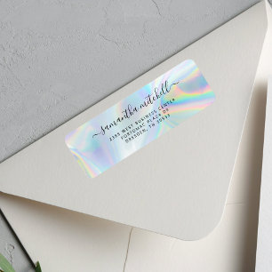 Moderne Holographic Personal Return-adres Etiket