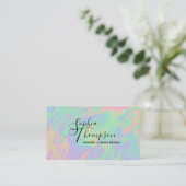 Moderne Holographic Script Pastel Appointcard Afsprakenkaartje (Staand voorkant)