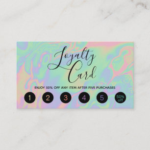 Moderne Holographic Script Rainbow Pastel Loyalty