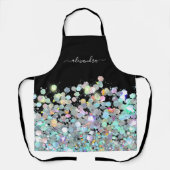 Moderne holographic Sparkle Glitter Custom Black Schort (Voorkant)