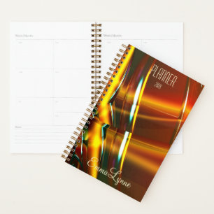 Moderne Holographique Ambre Or Planificateur perso
