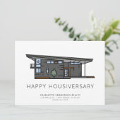 Moderne Home Happy House Jubileum-clientkaart Kaart (Staand voorkant)