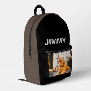 Moderne Hond Foto Zwart Eenvoudig Bedrukte Rugzak