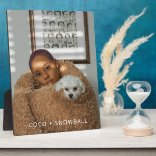 Moderne hond moeder en hond huisdier foto Keepsake Fotoplaat