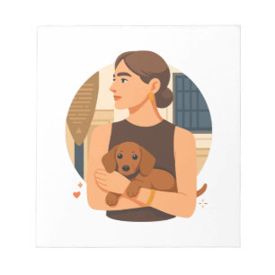 Moderne Hond Moeder Esthetiek Met Cute Puppy Notitieblok