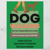 Moderne hond Walker Bone Pet Sitter Flyer (Voorkant)