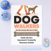 Moderne hond Walker Bone Pet Sitter Flyer (Enkel)