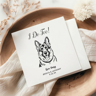 Moderne Honden Bruiloft Cocktail Servetten