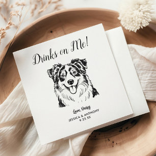 Moderne Honden Bruiloft Cocktail Servetten