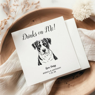 Moderne Honden Huwelijk Cocktail Servetten