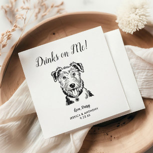 Moderne Honden Huwelijk Cocktail Servetten