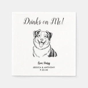 Moderne Honden Huwelijk Cocktail Servetten