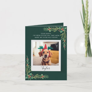 Moderne hondenfoto script grappige hond kerst feestdagen kaart