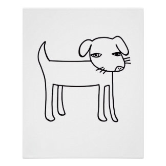 moderne hondenillustratie perfect poster