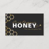 Moderne Honingbijen Gouden Honingraat Zwart Visitekaartje (Voorkant)