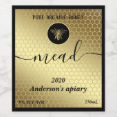 Moderne honingraathoningbij wijn etiket (Enkel label)