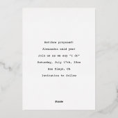 Moderne hoofdfoto van het liefdeshart opslaan Datu Folie Uitnodiging (Achterkant)