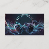 Moderne hoofdtelefoon DJ Music Waves Visitekaartje (Voorkant)