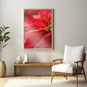 Moderne hoog-poly Poinsettia   Botanische wandkuns Poster