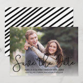 Moderne Horizontale Foto van het Manuscript sparen Save The Date (Voorkant / Achterkant)