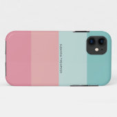 Moderne horizontale streep roze en blauw Case-Mate iPhone case (Achterkant (horizontaal))