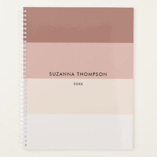 Moderne horizontale strepe beige bruine tongen planner