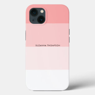 Moderne horizontale strepe pasta Blush roze iPhone 13 Hoesje