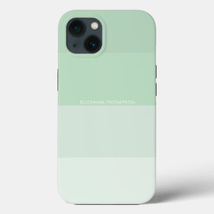 Moderne horizontale strepe pasta Sage Green iPhone 13 Hoesje