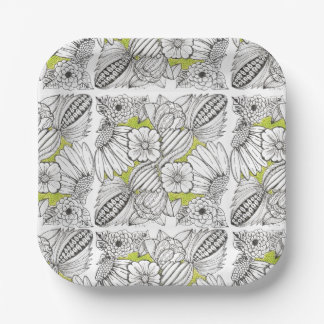 Moderne Hosting & Dinner Party Bloemendoodle Papieren Bordje