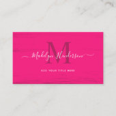 Moderne Hot Pink Brush Strokes QR-code Visitekaartje (Voorkant)