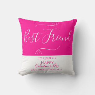 Moderne Hot Pink Galentine's Day Kussen