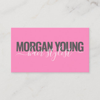 Moderne hot roze haar stylist script handtekening visitekaartje