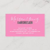 Moderne hot roze haar stylist script handtekening visitekaartje (Achterkant)
