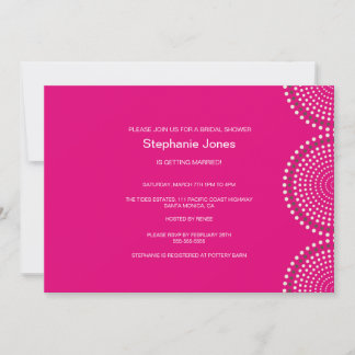 Moderne hotroze cirkels Bridal Shower-uitnodiging Kaart
