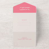 Moderne hotroze Fuchsia Retro Vibes Weddenschap All In One Uitnodiging (Buitenkant)